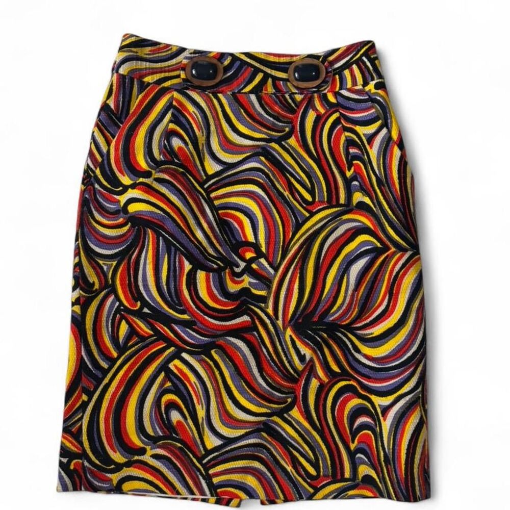 Milly 70s Colorful Print Pencil Skirt